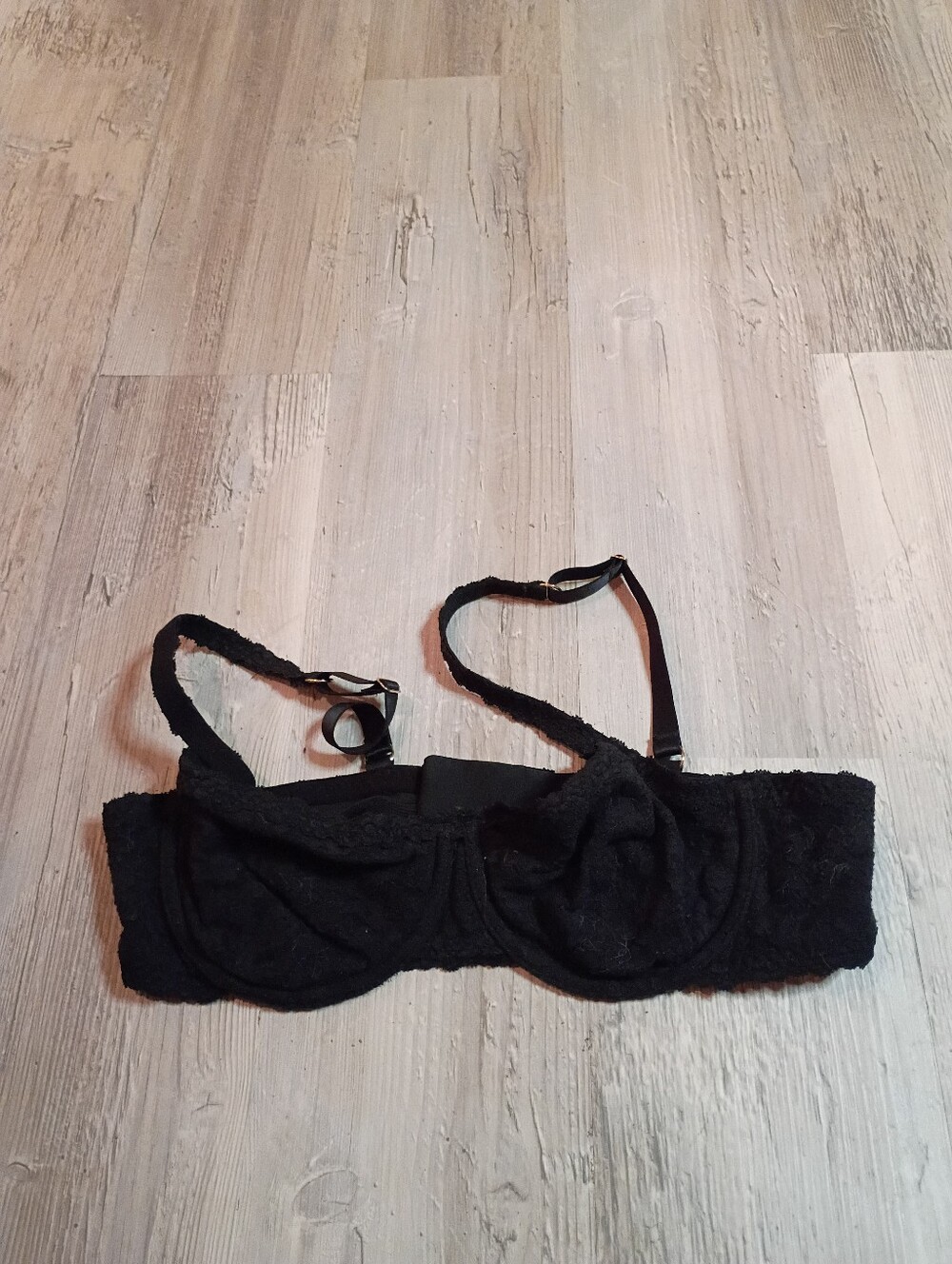 aerie Black Lace Balconette Bra